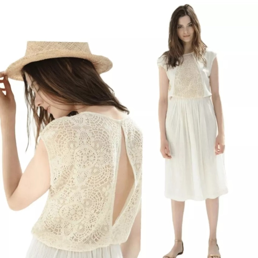 Des Petitis Hauts Jacmine Rose Lace Dress- Size Small